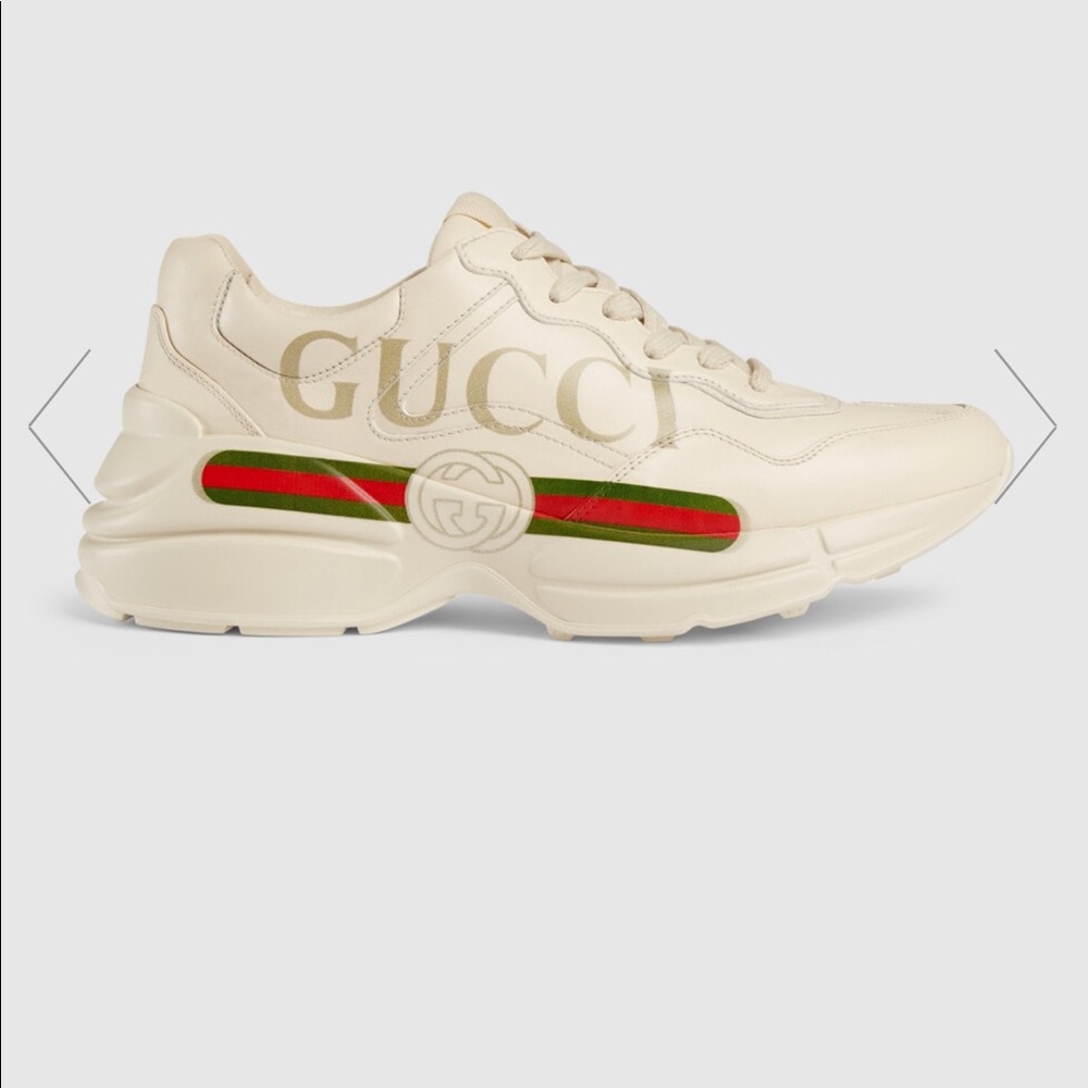 Women’s Rhyton Gucci logo leather sneaker